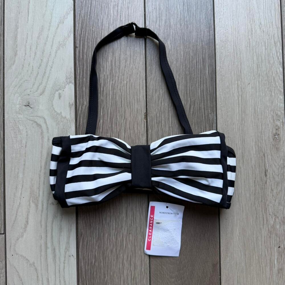 Black and white striped bandeau